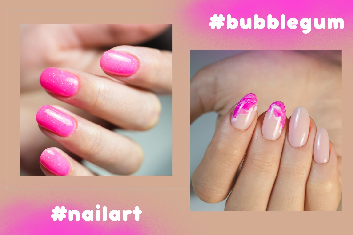 bubble gum pink nokti
