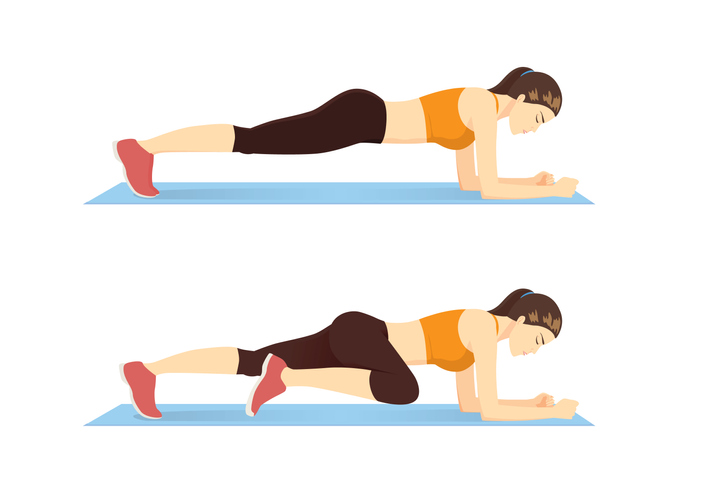 Plank - kolena do grudi za stomak